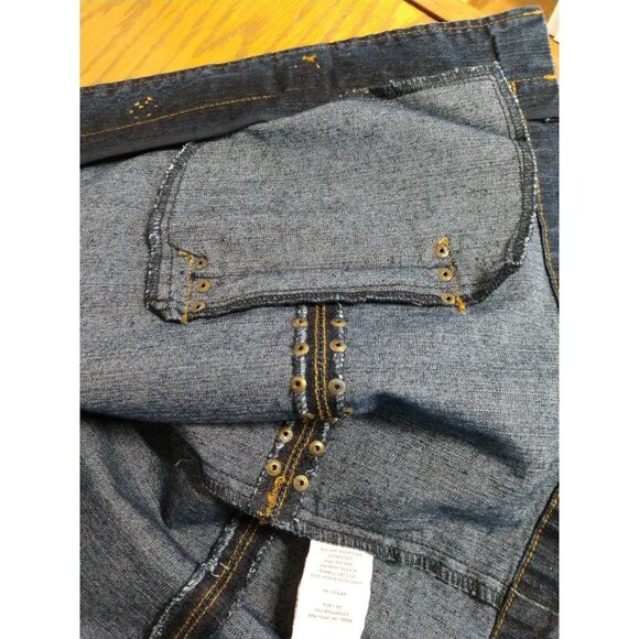 Ruby Rd. Womens Denim Jacket W/ Gold Stud Accents Long Sleeves Size 16 Ramie Ble - Picture 7 of 8